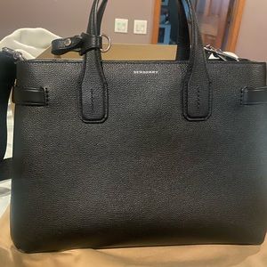 Burberry Black Leather Crossbody Tote